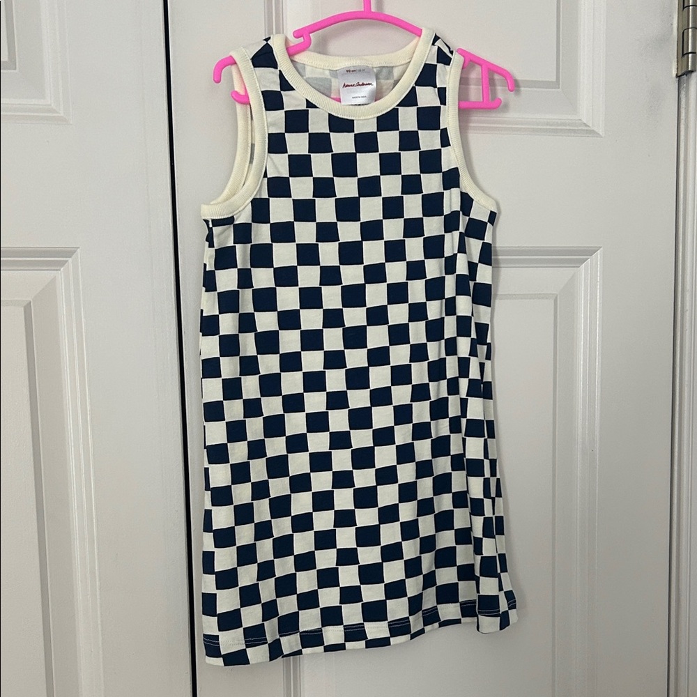 Hanna Andersson Navy and White Checkered Kids Dress